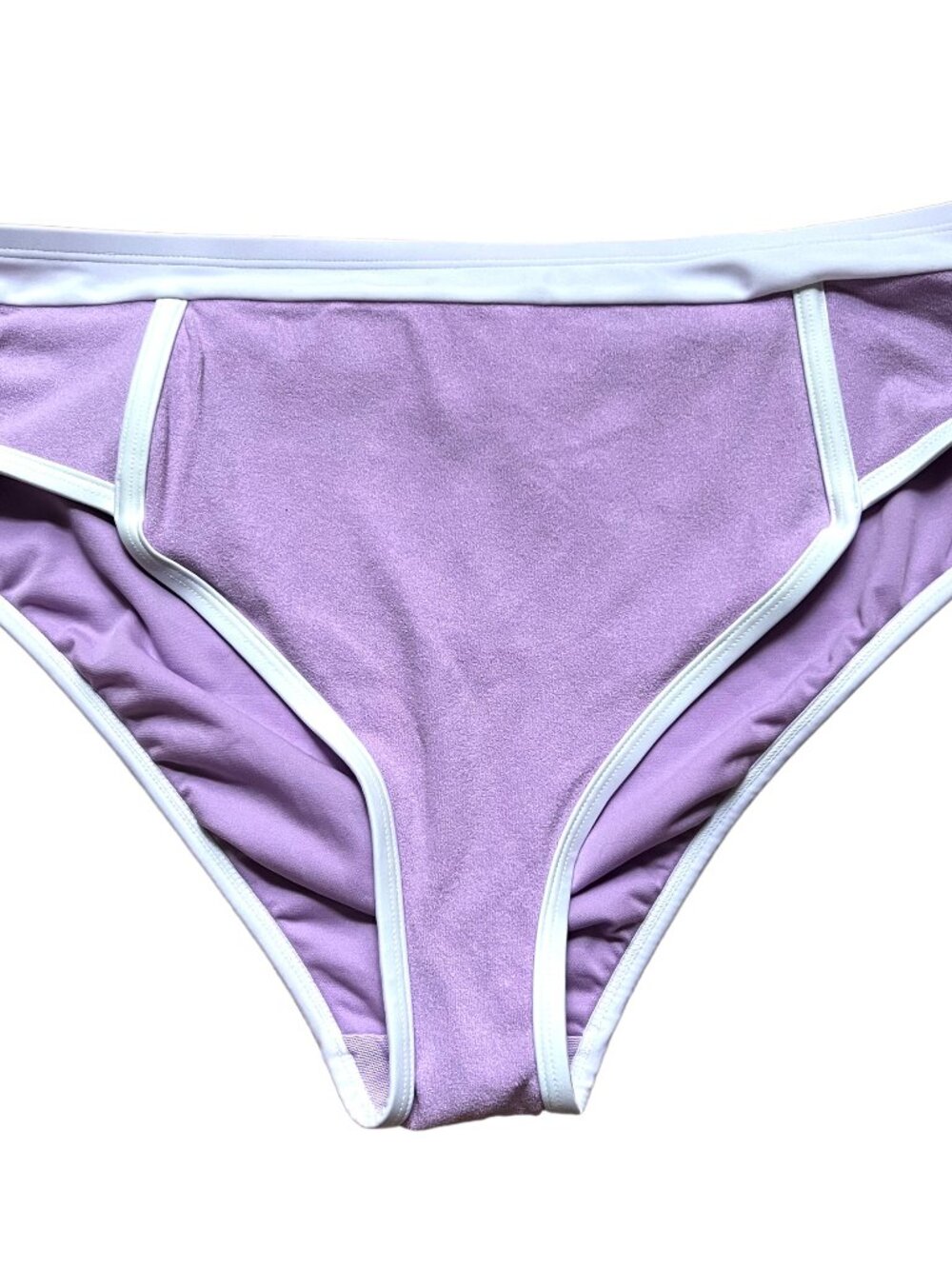 Kona Sol bikini bottoms pastel purple terry cloth knit white trim plus size 1X